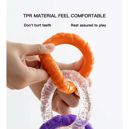 Dog Hollow Ball Toy Rubber Chew Toys for Dogs Cleaning Teeth Molar Bite Resistant Toy with Bell Puppy Training Game