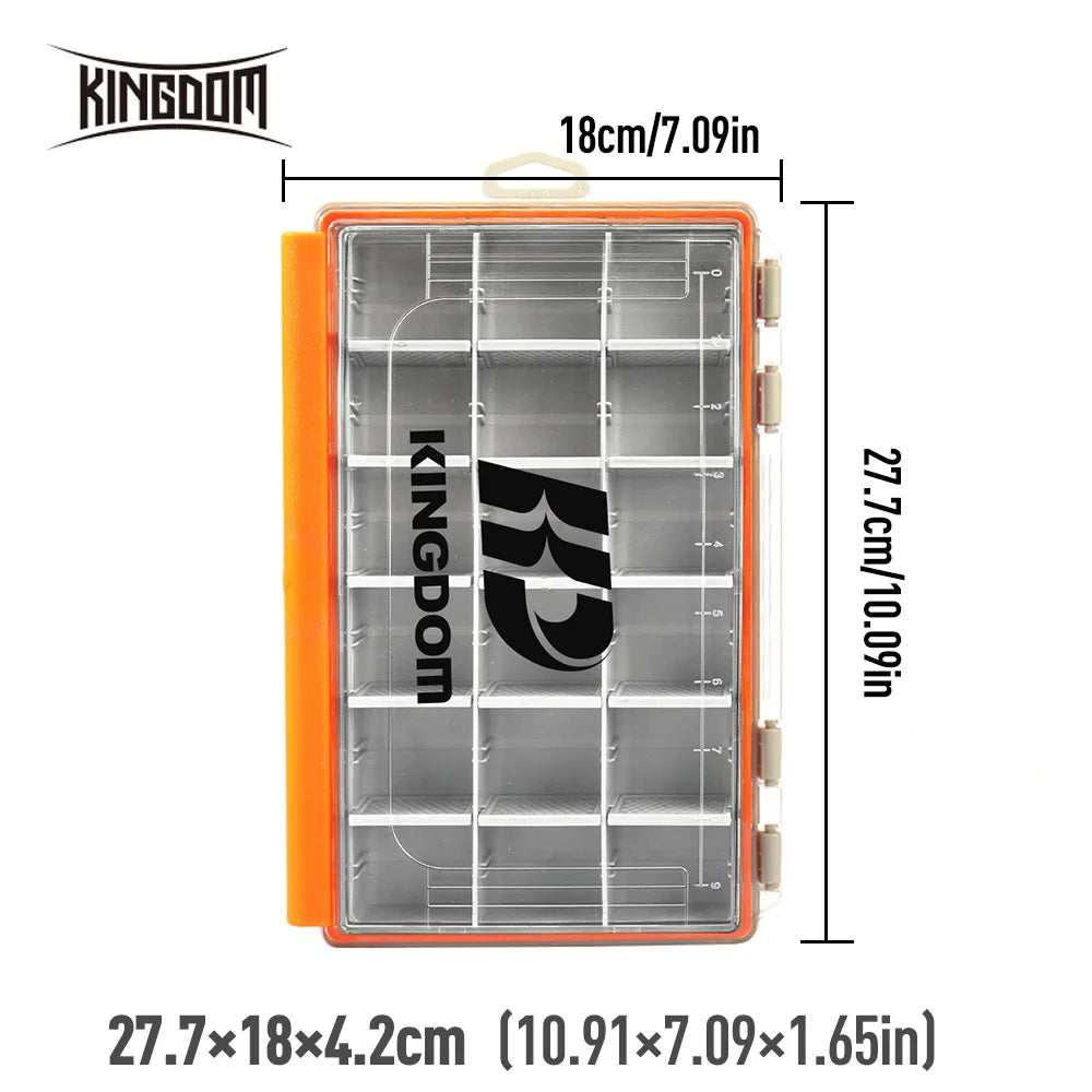 Kingdom Fishing Tackle Box 2 Sizes  Multifunction Tackle Trays Organizer with Removable Dividers Fishing Lure Storage Box