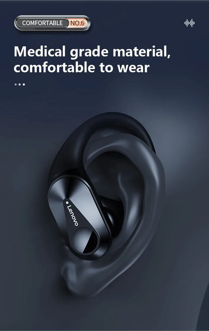 Lenovo LP75 TWS Wireless Bluetooth V5.3 Earphones IPX5 Digital Display Ear Hook Earbuds HiFi Stereo Noise Reduction Headphones