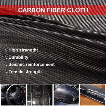3K 200gsm Carbon Fiber Cloth 50cm/30cm wide Plain Carbon Fabric For Commercial Car Part Sport Equipment