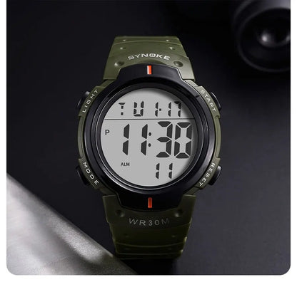 SYNOKE Outdoor Sport Watch 30M Waterproof Digital Men Fashion MultiFunction Waterproof Digital Watch Men