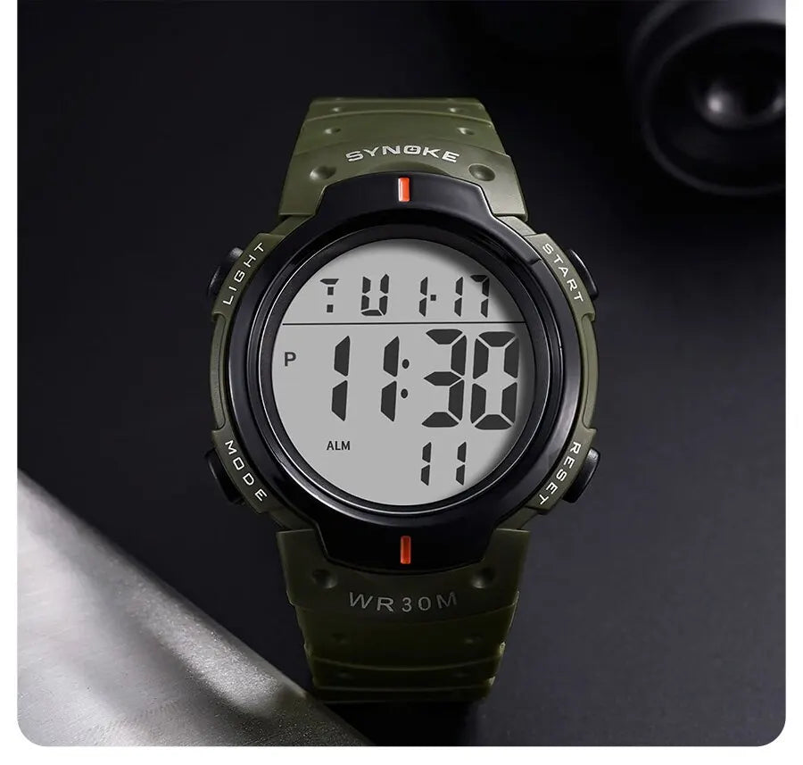SYNOKE Outdoor Sport Watch 30M Waterproof Digital Men Fashion MultiFunction Waterproof Digital Watch Men