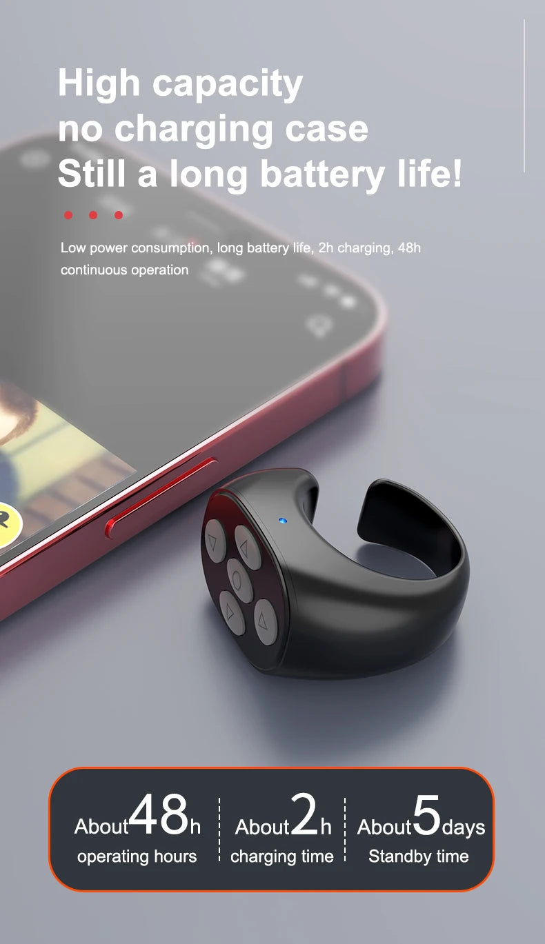 Wireless Bluetooth Mobile Selfie Lazy Artifac Tiktok Remote Control Ring Mobile Phone Bluetooth Controller t For Xiaomi Apple