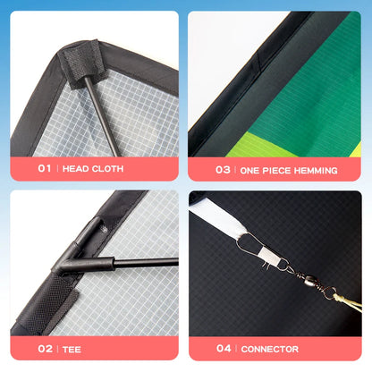 YongJian Large Beach Delta Kite for Adults  Extremely Easy to Fly for Beginners Comes with 100m String Kite Handle