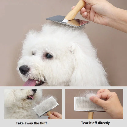 New Dog Short Hair Brush Dog Comb Solid Wood Cat Comb Pet Hair Remover Large Dog Comb Car Animal Hair Brush GSZ05