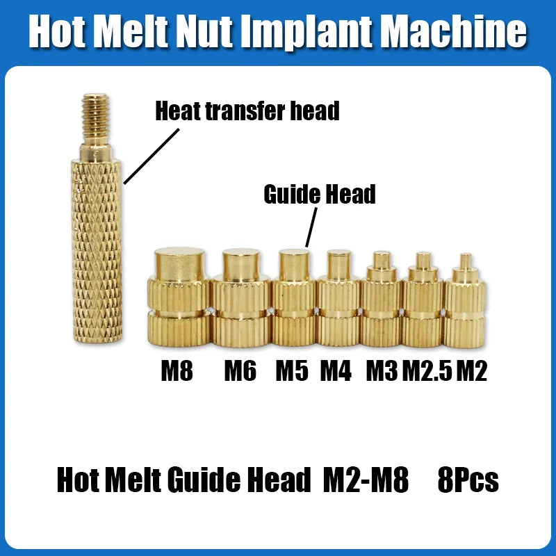 Heat Set Thread Brass Insert Nut and Bolt M2 M3 M4 Soldering Iron Tip Copper Insertion Nut Machine Screw Kit Inserts 3d Printer