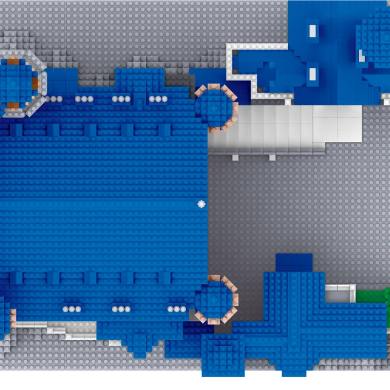 KNEW BUILT Huge New Swan Stone Castle Micro Mini Bricks for Adults Huge Assemble Architecture Toys Kits Diamond Build Blocks
