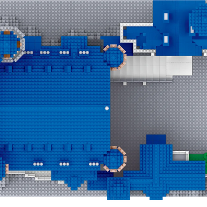 KNEW BUILT Huge New Swan Stone Castle Micro Mini Bricks for Adults Huge Assemble Architecture Toys Kits Diamond Build Blocks