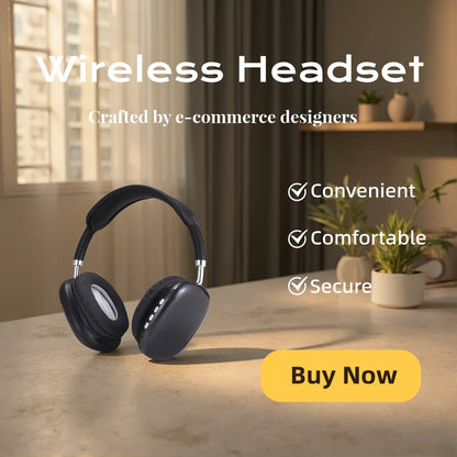 Fashion Bluetooth Headphones Wireless Over-Ear Headsets with Microphone Volume Control for Sports And Running Headset Game