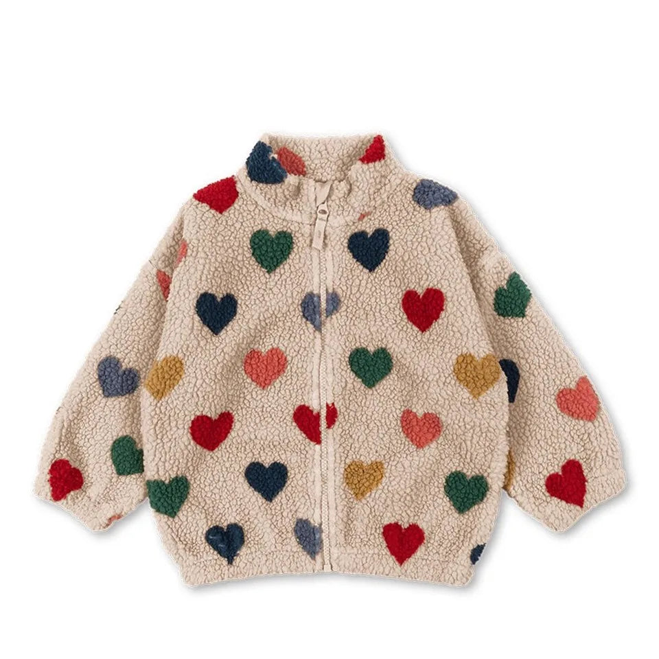 2026 KS Brand Winter Baby Girls Boys Lambswool Cherry Jackets Kids Clothes Boys Sequin Cartoon Outerwear Children's Coats 1-9Yrs