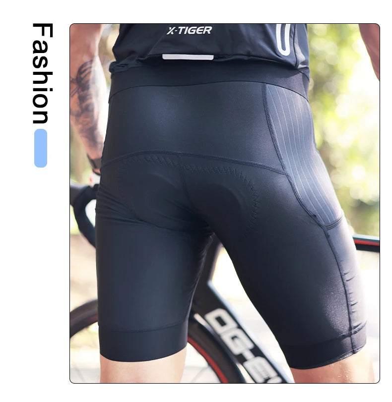 X-TIGER  Cycling Shorts Men Double Arrow Cushion Pad MTB Road Anti Slip Bike Shorts 7 Hours Ride Breathable Lycra Shorts