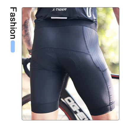 X-TIGER  Cycling Shorts Men Double Arrow Cushion Pad MTB Road Anti Slip Bike Shorts 7 Hours Ride Breathable Lycra Shorts