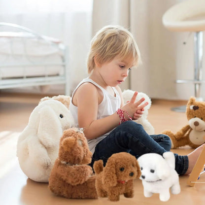 Simulated plush electronic dog, robotic dog, electronic pet that walks and barks, electric puppy toy, holiday gift