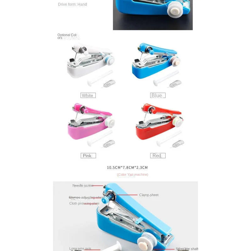 Home handheld portable mini manual sewing machine handheld pocket outdoor travel small sewing machine