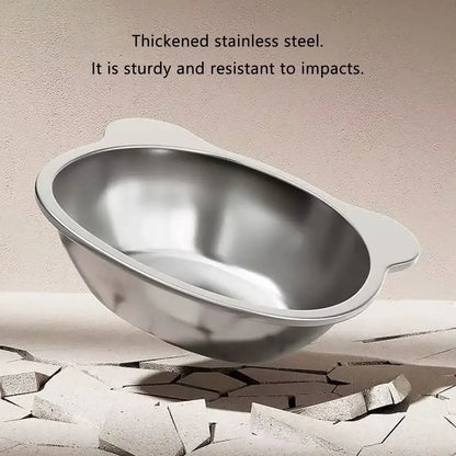 ‌304 Stainless Steel Raised Cat Bowl with 15° Elevated Design Tilted Neck Guard Healthy Feeding Shatterproof for Cats Puppies