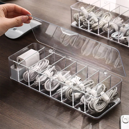 Clearance_Dust proof storage cable box, hub organizer box, desktop data cable storage box, mobile phone charging cable, power co