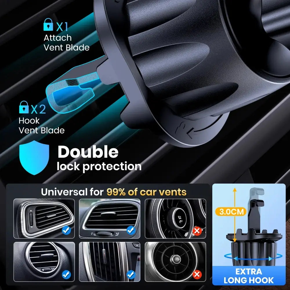 TOPK Magnetic Car Phone Holder,Upgraded N52 Super Strong Magnetic Cell Phone Mount for Car Air Vent Compatible with All Phones