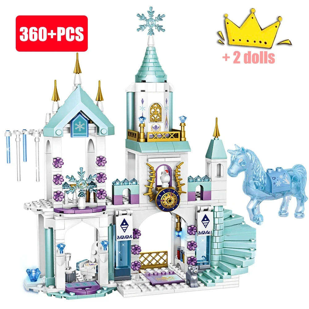 Friends Princess Luxury Ice Castles Building Blocks Playground House Movies Bricks Classic Figures Set Toy for Girls DIY Gift