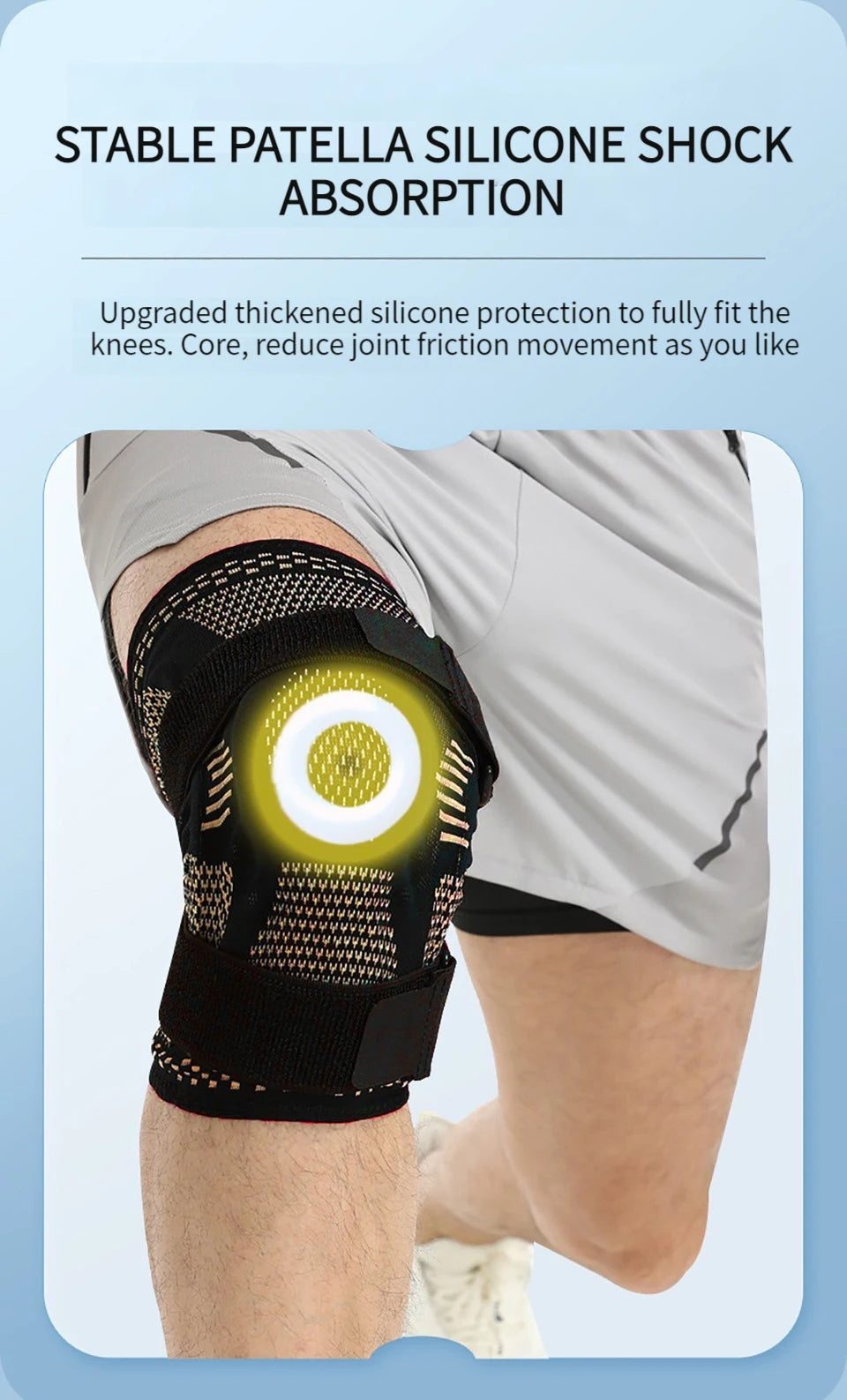 LOOGDEEL Sport Kneepad Patella Gel Knee Support Compression Sleeve Knee Pain Meniscus Tear Injury Recovery With Side Stabilizers