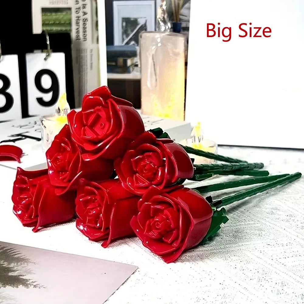 KNEW BUILT DIY Rose Flower Arrangement Building Block Toys-Enjoy Life,Loved by Girl,Create Your Favorite Bouquet,Home Decoration