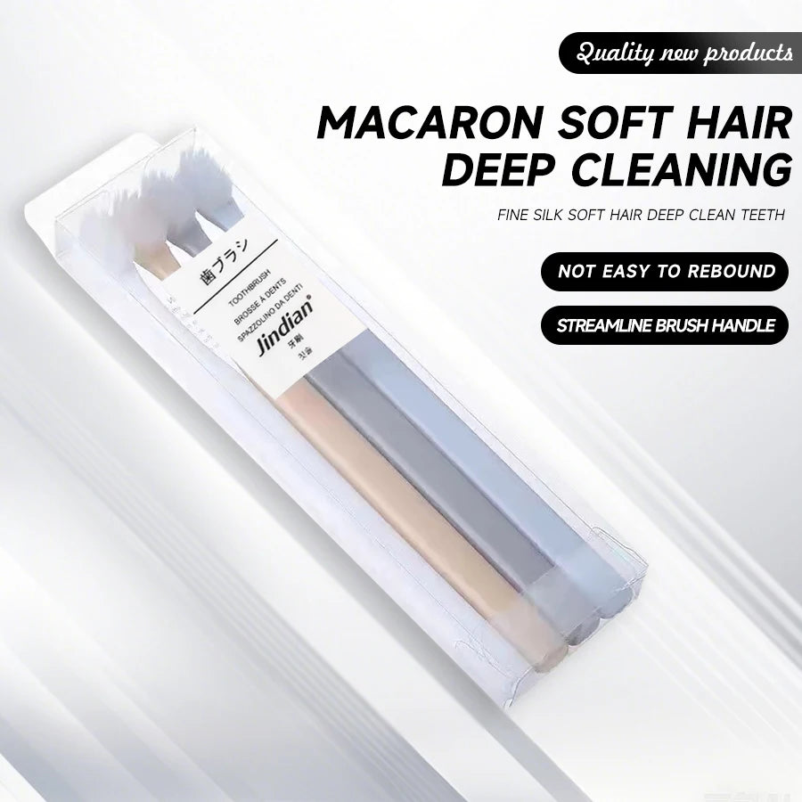 4-pack small head toothbrush, small brush head takes care of gums and mouth to remove stains, couple toothbrush,