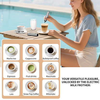 Kitchen Powerful Stirrer Milk Frother Handheld Foam Maker for Lattes Whisk Drink Mixer Coffee Electric Rechargable Egg Beater