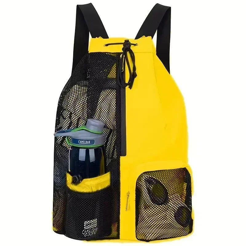 Swimming Bag Mesh Drawstring Backpack Convenient To Carry Beach Diving Backpack Wet Backpack Gym Sports Backpack