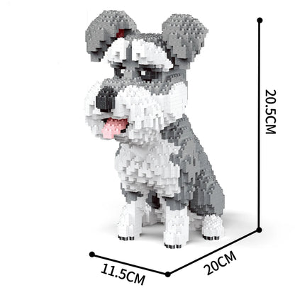 Knew Built Schnauzer Dog Model Micro Mini Building Blocks Toy Perfect Toy for Pet Enthusiasts Lovely Display Piece Dachshund Pet