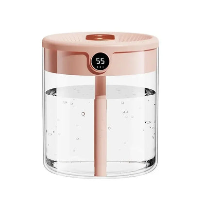Dual Spray Humidifier USB Large Capacity Home 2L Quiet Bedroom LED Digital Display Night Light Office Desktop Mini Diffuser