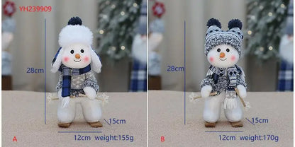 New Year Valentine's Day Plush doll toy cute skiing rocking snowman decorations plush toy holiday party house gifts for girl