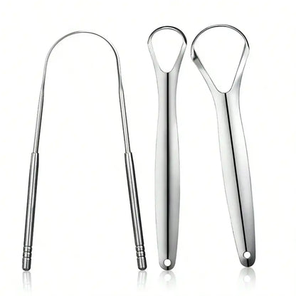 1/2/3/4pc Tongue scraper iron box set,U-Shaped Stainless Steel Tongue Scraper,reduces bad breath, stainless steel tongue cleaner
