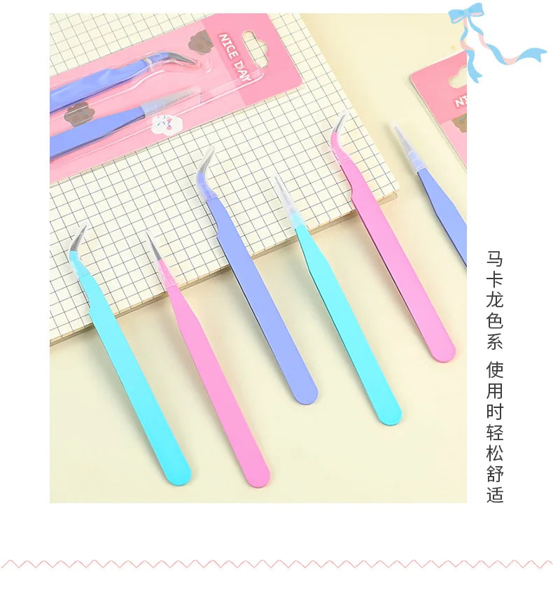 2pcs Tweezers Creative Macaroon Color Clip for DIY Decroative Journal Diary Scrapbook Sticker Tool Back To School Student Supply