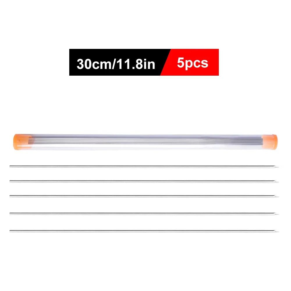 Earthworm Hooking Needle Stainless Steel Earthworm Gas Needle Portable Hollow Fishing Worm Penetrating Driller Fish Tool