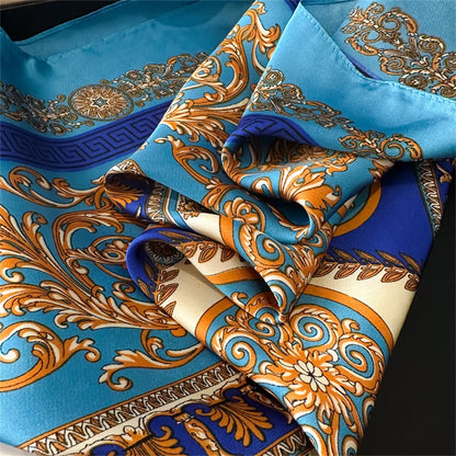 2025 New Fashion Luxury Printed Square Shawl Women 70x70cm Pashmina Silk Scarf Neck Headband Bandana