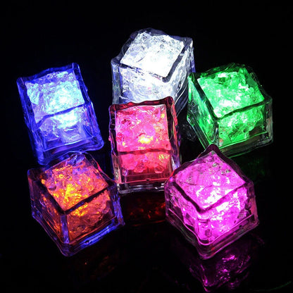 6/12PCS Baby Bath Bathtub LED Light Up Toys Colorful Waterproof Glowing Ice Cube for Bathtub Swimming Pool Birthday Xmas Gift