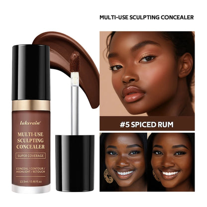 Long-lasting Coverage Concealer Matte Foundation Multi-Use Cream Oil Free Highlight and Retouch Face Makeup Products for Women