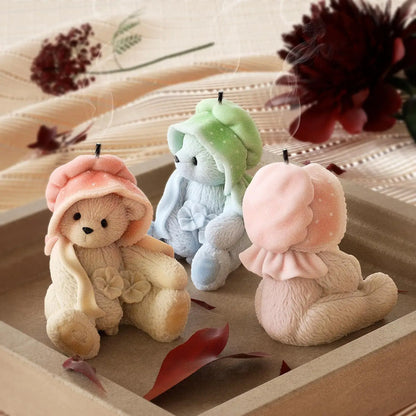 3D Cute Bear Resin Mold for Candle Soap Making Silicone Fondant Chocolate Candy Molds for Cake Decor DIY Art Crafts Gifts Mould
