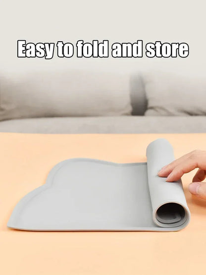 Silicone Pet Feeding Mat – Non-Stick Waterproof Food/Water Tray Pad for Dogs & Cats, Puppy Bowl Cushion, Anti-Spill Pet Placemat