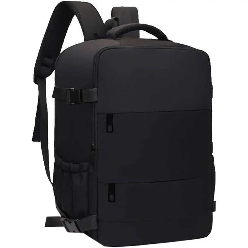 Lightweight Large Travel Backpack, Solid Color Minimalist Multifunctional Student School Bag