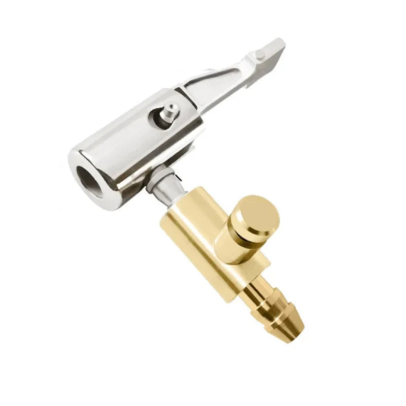 HOMEFISH American Thread Brass Air Pump Adapter, Quick Clip Air Chuck with Pressure Release for Tire Inflation