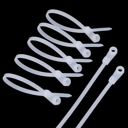 500/100PCS Screw Hole Cable Ties Reusable Fixed Nylon Cable Ties Self-locking Cord Ties Straps Fastening Loop Office Organizer