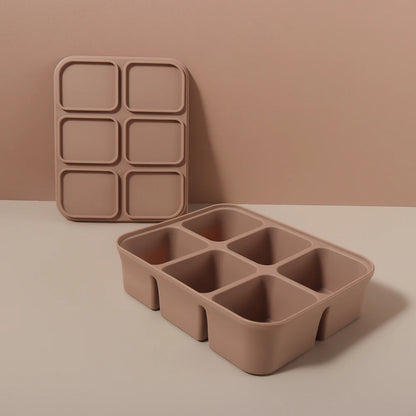 Baby Ice Cube Tray Silicone with Lids Flexible Ice Molds for Beverages,Baby Food Storage Mould, BPA-free
