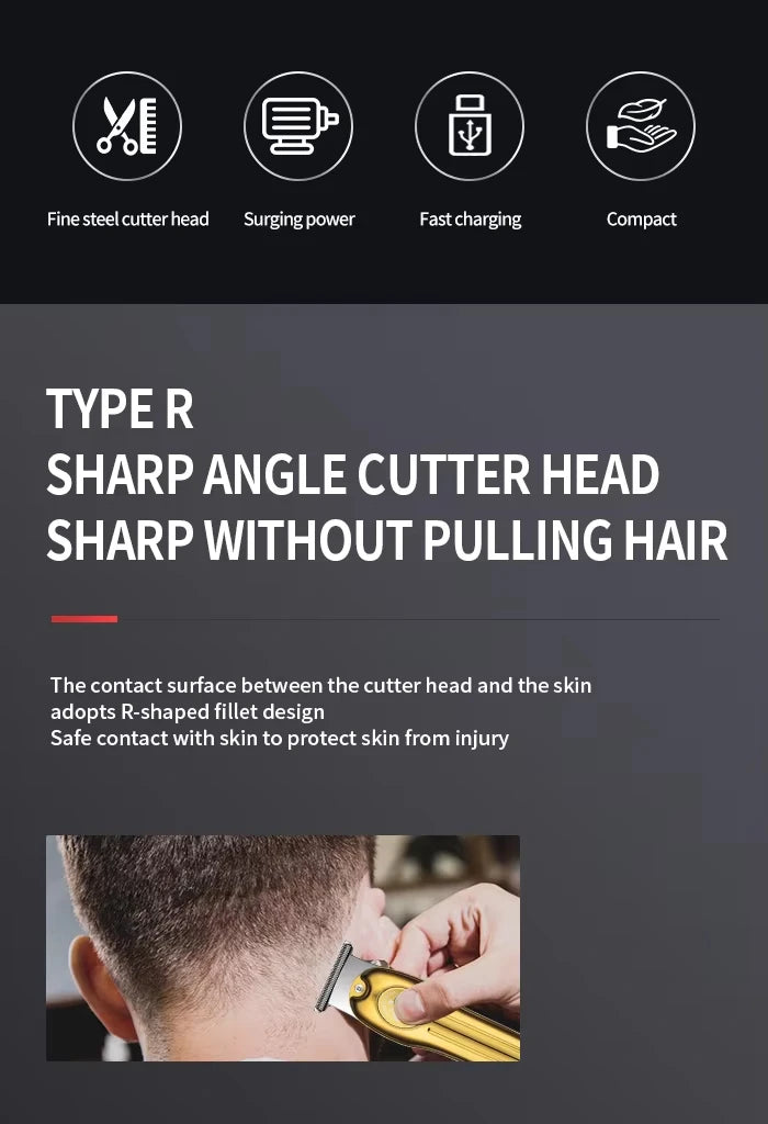 Kemei KM-679 Professional Hair Trimmer Electric Hair Clipper Men's Rechargeable Barber Cordless Cutting Machine for Bareheaded