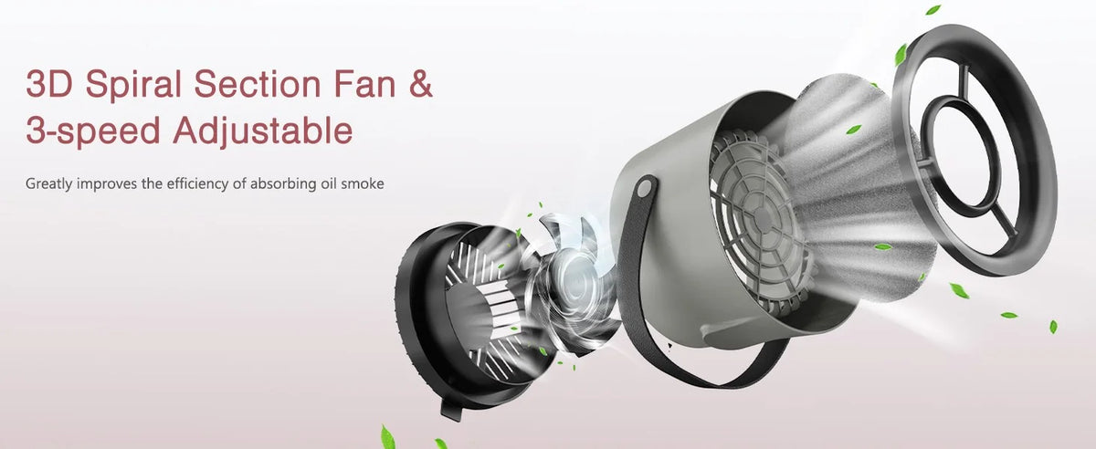 2025 New Portable Exhaust Fan Small Kitchen Hood Extractor Barbecue USB Supply Desktop Range Hoods Mini Suction Cooker Hood