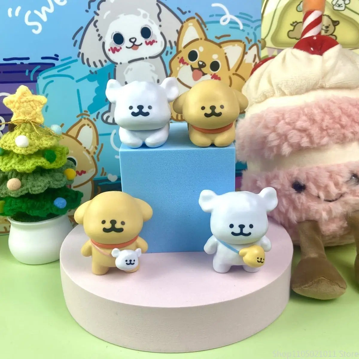 Maltese Dog Blind Box We Are The Best In World Series Cute Model Flocking Figures Childrens Toys Peripheral Gifts