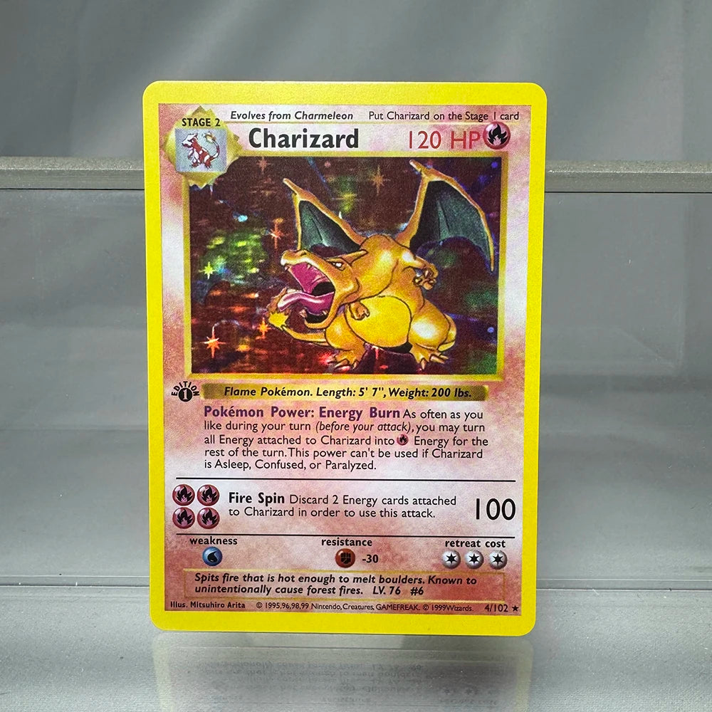 1996 PKMN 1st Edition Base Set Single Flash Cards Shining Charizard Lugia Wigglytuff Game Collection Cards PTCG Proxy Cards