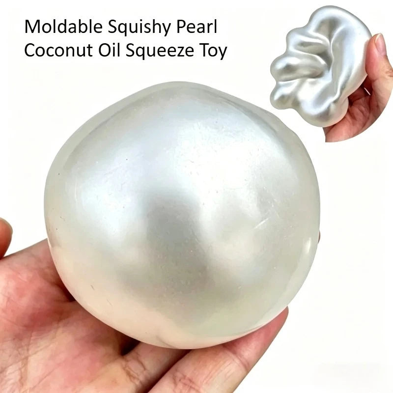 Moldable Squishy Pearl Coconut Oil Squeeze Toy Moldable Stress Ball Squishy Toy Slow Rising Decompression Sensory Toy for Adult