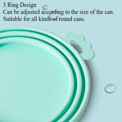 Pet Can Lid Fresh Silicone Cat and Dog Can Seal Lid Universal Adjustable Seal Lid + Spoon Food Storage Tool