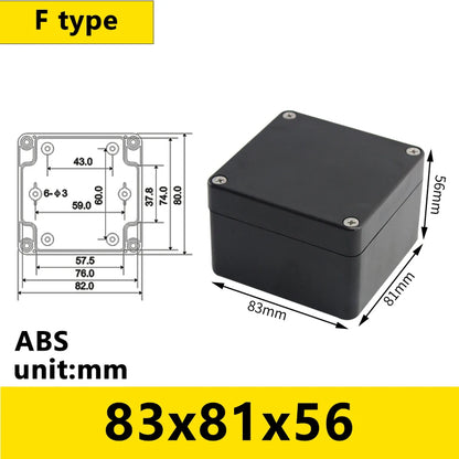 Black Outdoor Waterproof Enclosure Plastic Box Electronic Project Instrument Case Electrical Project Box Junction Box Housing