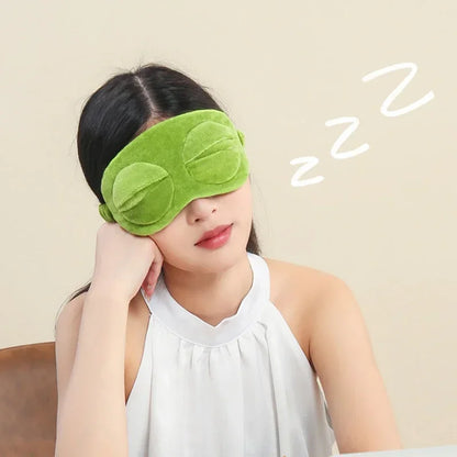 3D Sad Frog Sleep Mask Natural Sleeping Eyeshade Cover Shade Eye Patch Women Men Soft Portable Blindfold Travel Eyepatch